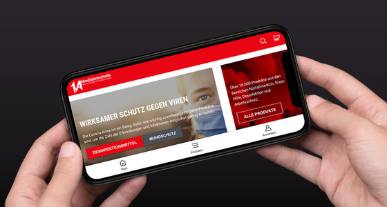 1A Medizintechnik Onlineshop Mobile Version