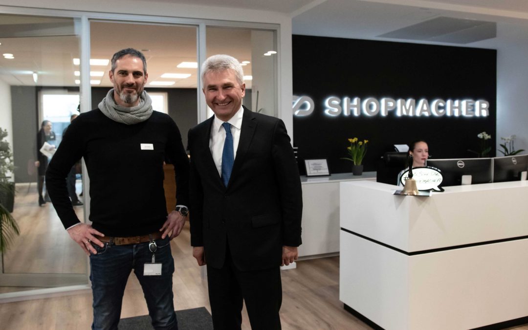 Besuch Pinkwart zu Besuch bei SHOPMACHER