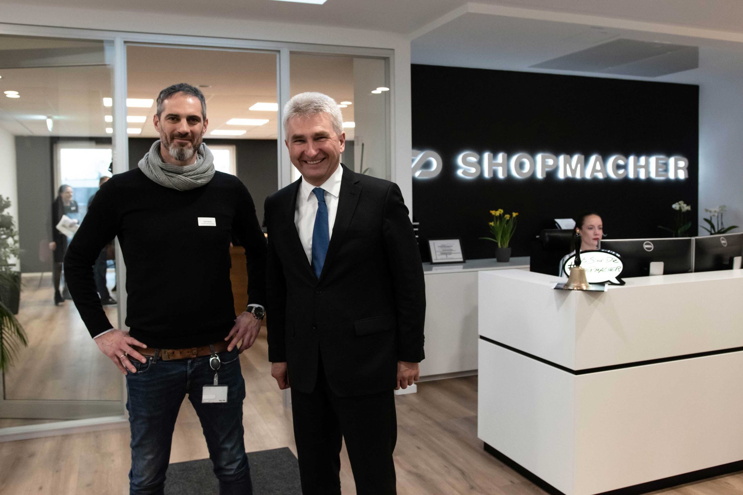 Besuch Pinkwart zu Besuch bei SHOPMACHER