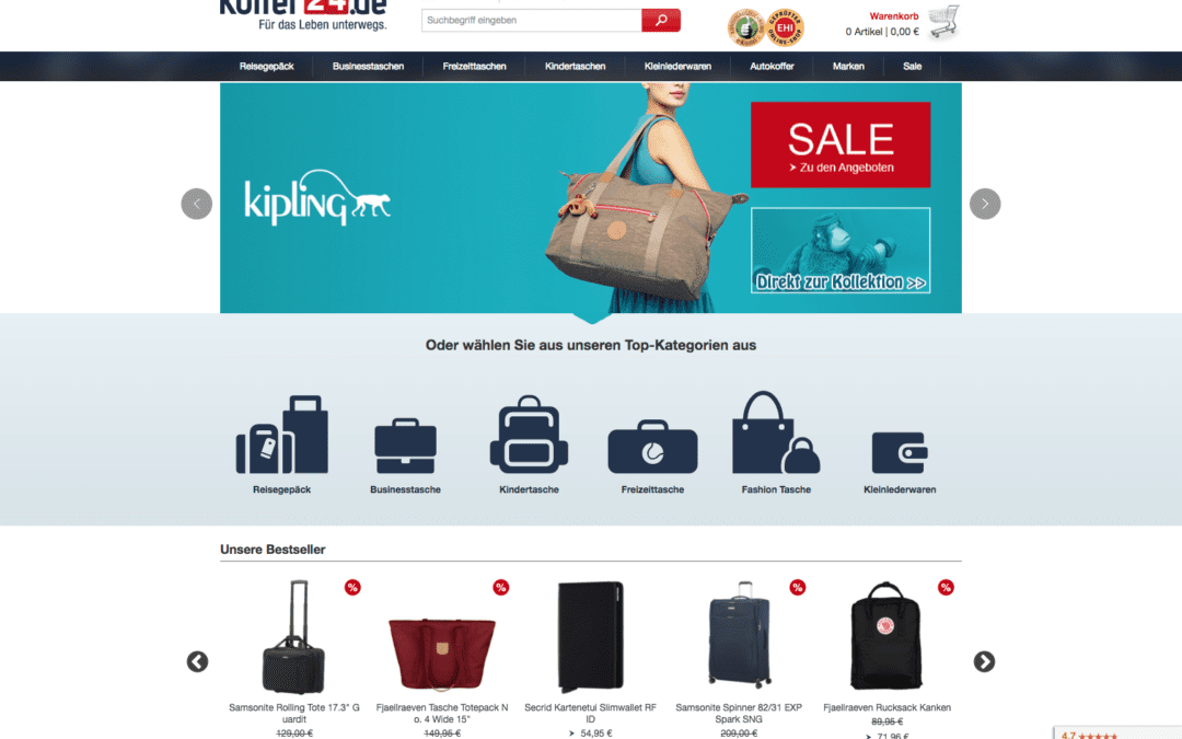 koffer24 with a modernized shop online