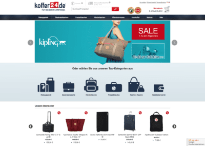 koffer24 with a modernized shop online