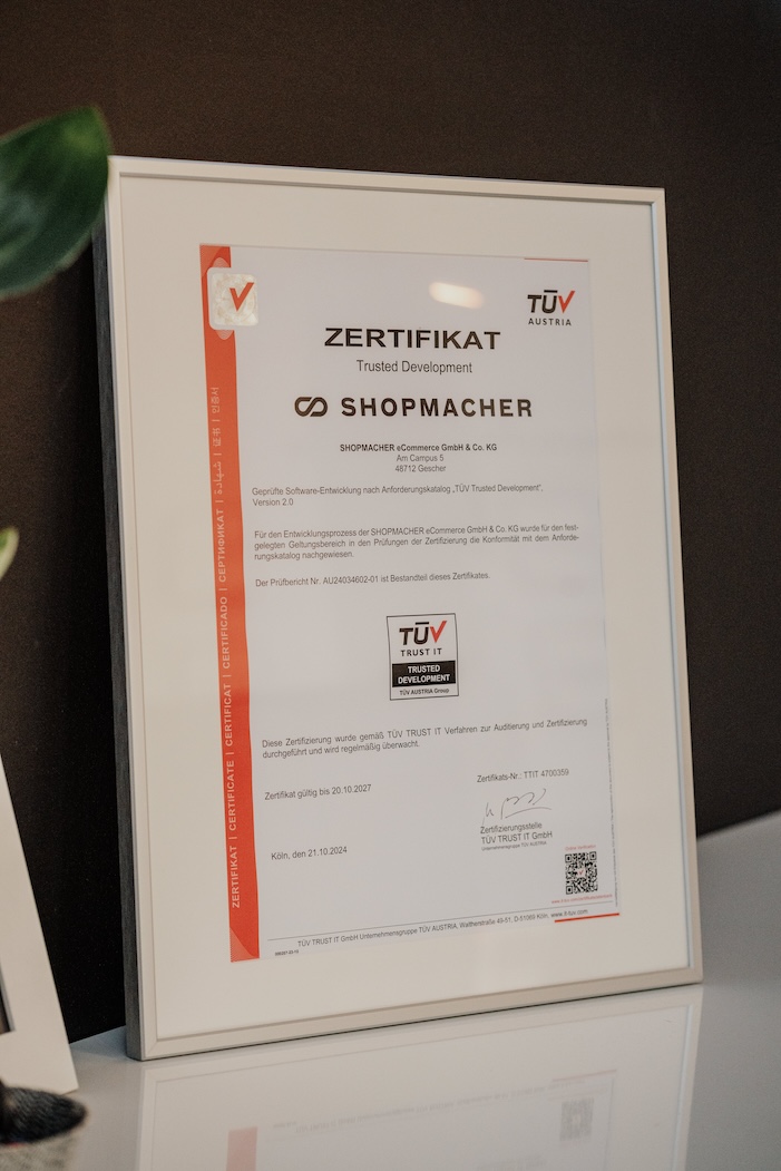 TÜV Zertifikat Bilderrahmen